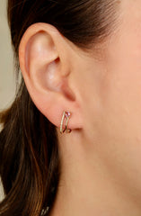 Diamond Pink Tourmaline Earrings 14k