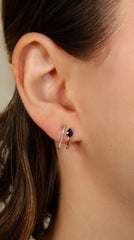 Sapphire and Diamond Gold Earrings 14k