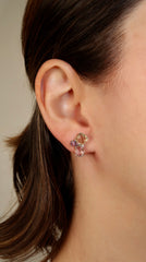 Triple Pear Amethyst Earrings 18k