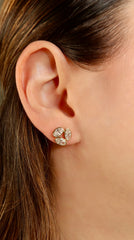 3 Pear Bezel Lab Diamond Studs 14k
