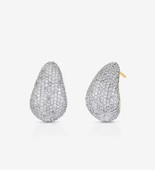 Chunky Stud Pave Earrings (gold and silver)