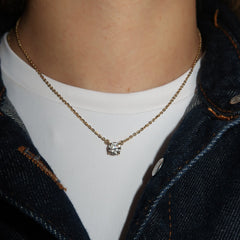 Single Round Lab Diamond Necklace 14k