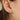 Oval Emerald Gold Diamond Mini Hoop 14k