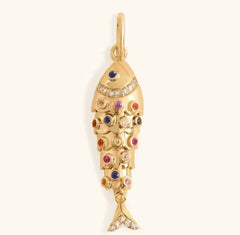 Colorful Fish Zircon Charm