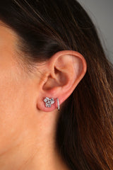 Medium Flower Illusion Diamond White Gold 14k