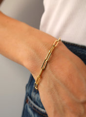 Paperclip Gold Bracelet 14k