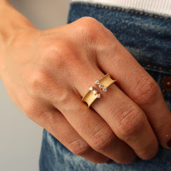 Open Gold Diamond Ring 18k