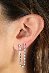 Double Stone Silver Piercing Earrings