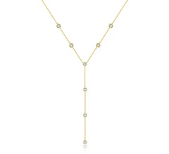 Multiple Diamond Gold Lariat Necklace