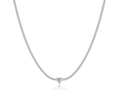 Clear Heart Tennis Necklace
