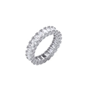Oval Silver Baguette Ring