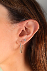 Diamond Gold Hoops 14k