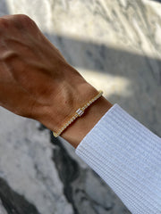 Clear Stone Gold Skinny Tennis Bracelet