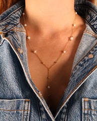 Pearl Gold Lariat Necklace