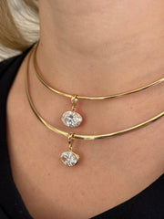 Diamond Pendant Charm 4ct Yellow Gold 14k