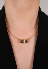 Skinny Ball Rondelle Necklace (Gold and Pave)