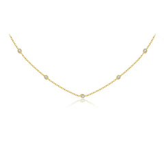 Small Circle Zircon Skinny Gold Necklace