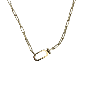 Gold Paperclip Chain with Clip
