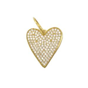 Gold Heart Pave Charm