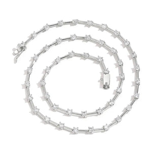 Silver Round Chain Tennis Necklace