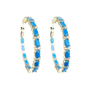 Turquoise Marquise Hoops