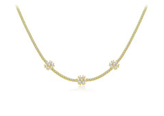 Pearl Flower Gold Tennis Necklace