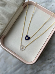 Heart Charm with Single Stone Necklace