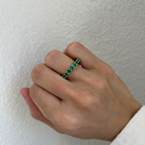 Emerald Gold Band Ring