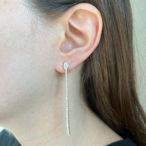 Thin Tennis Gold Earrings