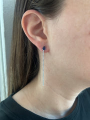 Thin Tennis Sapphire Earrings