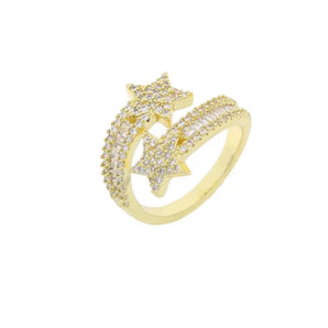 Double Band Star Ring (Gold & Silver)
