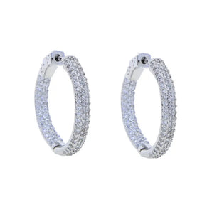 Big Silver Pave Hoops