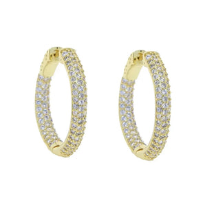 Big Gold Pave Hoops