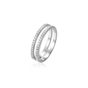 Double Band White Ring