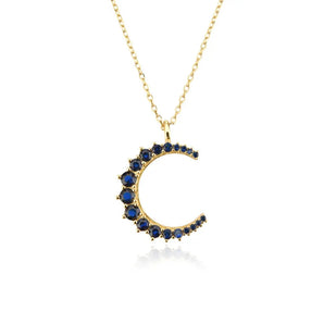 Half Blue Moon Pendant Necklace