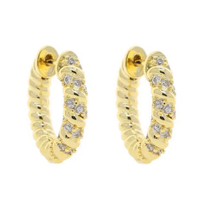 Small Rope Pave Hoops