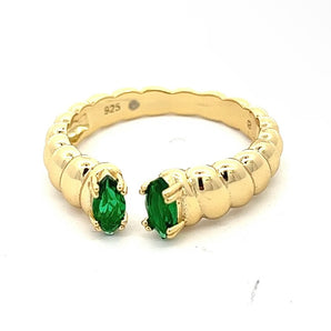 Open Emerald Stone Ring
