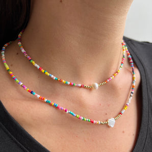 Colorful Beaded Pear Necklace
