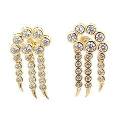 Gold Stripe Spike Studs
