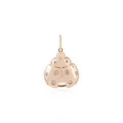 Pink Sapphire Lady Bug 14K