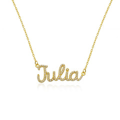 Pave Script Name Necklace