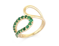 Emerald Stones and Gold Ring 14k