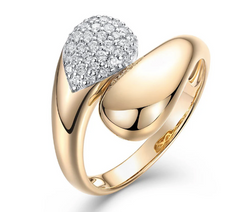 Diamond and Bold Gold Ring 14K