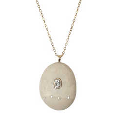 Ivory Beach Stone and Gems Pendant