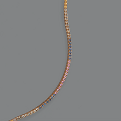 Skinny Rainbow Tennis Necklace 14k