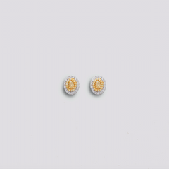 Round Yellow Diamond Studs
