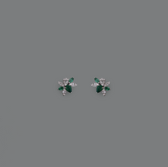 Emerald & Diamond Flower 14k