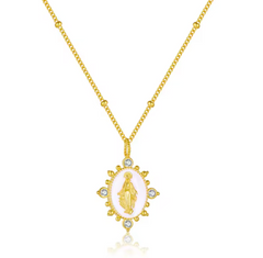 Gold Lady Lourdes Virgin Necklace