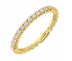Half Gold Diamond Band 14k