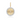 Flutted Round Gold Charm with Diamond Baguettes 14k